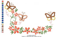 Charger l&#39;image dans la galerie, Flower Frame embroidery designs - Delicate Flower embroidery design machine embroidery pattern - Butterfly embroidery file - girl embroidery
