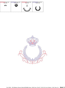 Laurel embroidery designs - Monogram frame embroidery design machine embroidery pattern - Baby boy embroidery file - Laurel wreath Crown