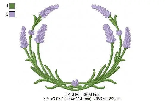 Monogram Frame embroidery designs - Lavender embroidery design machine embroidery pattern - Floral wreath embroidery file - instant download Marcia Embroidery
