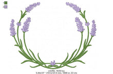 Cargar imagen en el visor de la galería, Monogram Frame embroidery designs - Lavender embroidery design machine embroidery pattern - Floral wreath embroidery file - instant download
