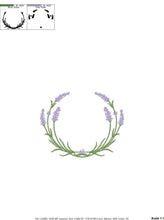 Load image into Gallery viewer, Monogram Frame embroidery designs - Lavender embroidery design machine embroidery pattern - Floral wreath embroidery file - instant download
