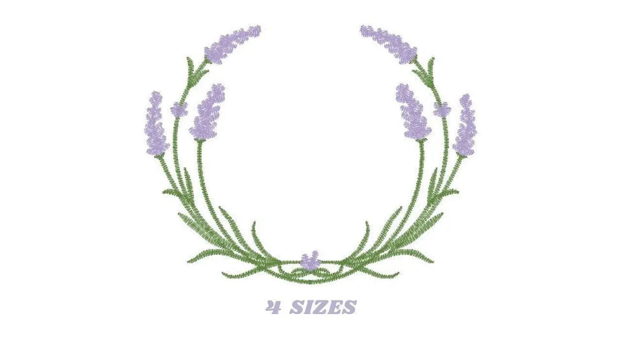 Monogram Frame embroidery designs - Lavender embroidery design machine embroidery pattern - Floral wreath embroidery file - instant download Marcia Embroidery