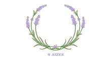 Cargar imagen en el visor de la galería, Monogram Frame embroidery designs - Lavender embroidery design machine embroidery pattern - Floral wreath embroidery file - instant download
