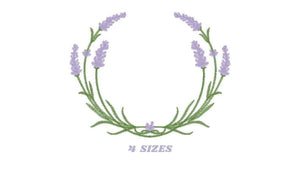 Monogram Frame embroidery designs - Lavender embroidery design machine embroidery pattern - Floral wreath embroidery file - instant download