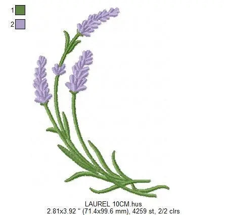 Lavender Garland embroidery designs - Flower embroidery design machine embroidery pattern - Floral wreath embroidery file - instant download Marcia Embroidery