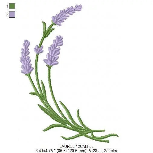 Lavender Garland embroidery designs - Flower embroidery design machine embroidery pattern - Floral wreath embroidery file - instant download Marcia Embroidery