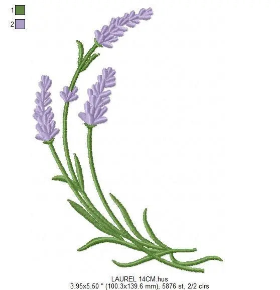 Lavender Garland embroidery designs - Flower embroidery design machine embroidery pattern - Floral wreath embroidery file - instant download Marcia Embroidery