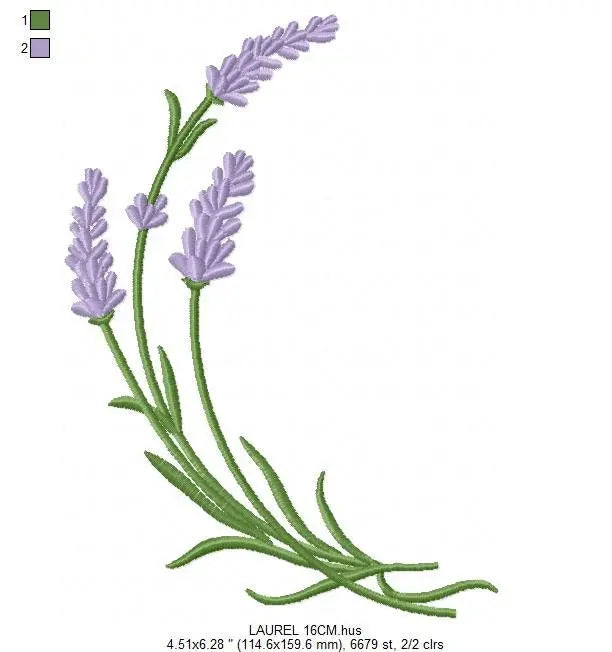 Lavender Garland embroidery designs - Flower embroidery design machine embroidery pattern - Floral wreath embroidery file - instant download Marcia Embroidery