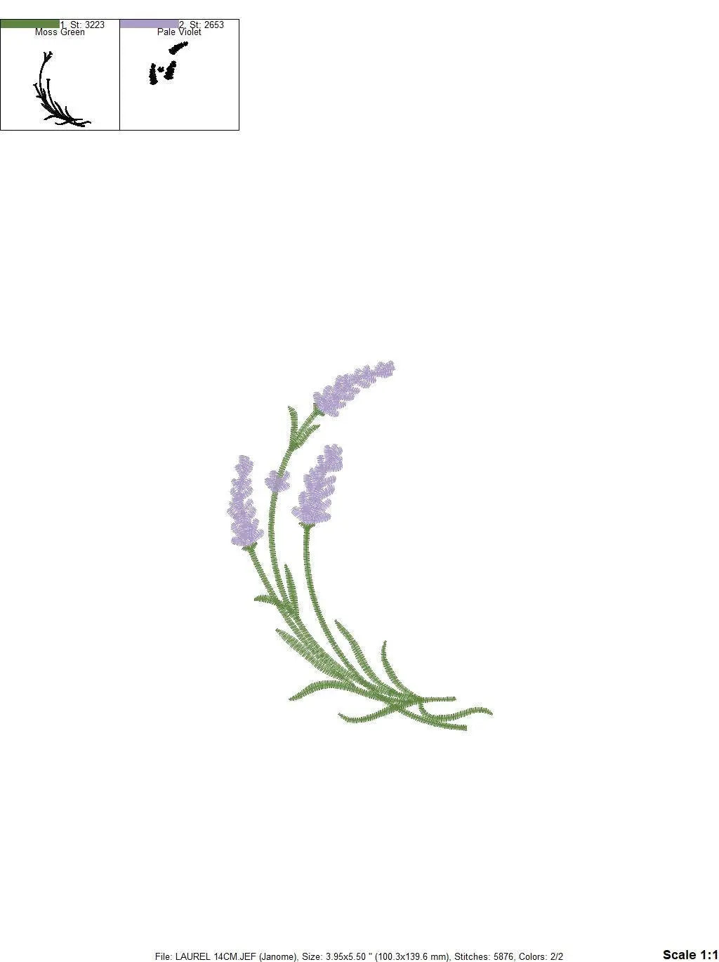 Lavender Garland embroidery designs - Flower embroidery design machine embroidery pattern - Floral wreath embroidery file - instant download Marcia Embroidery