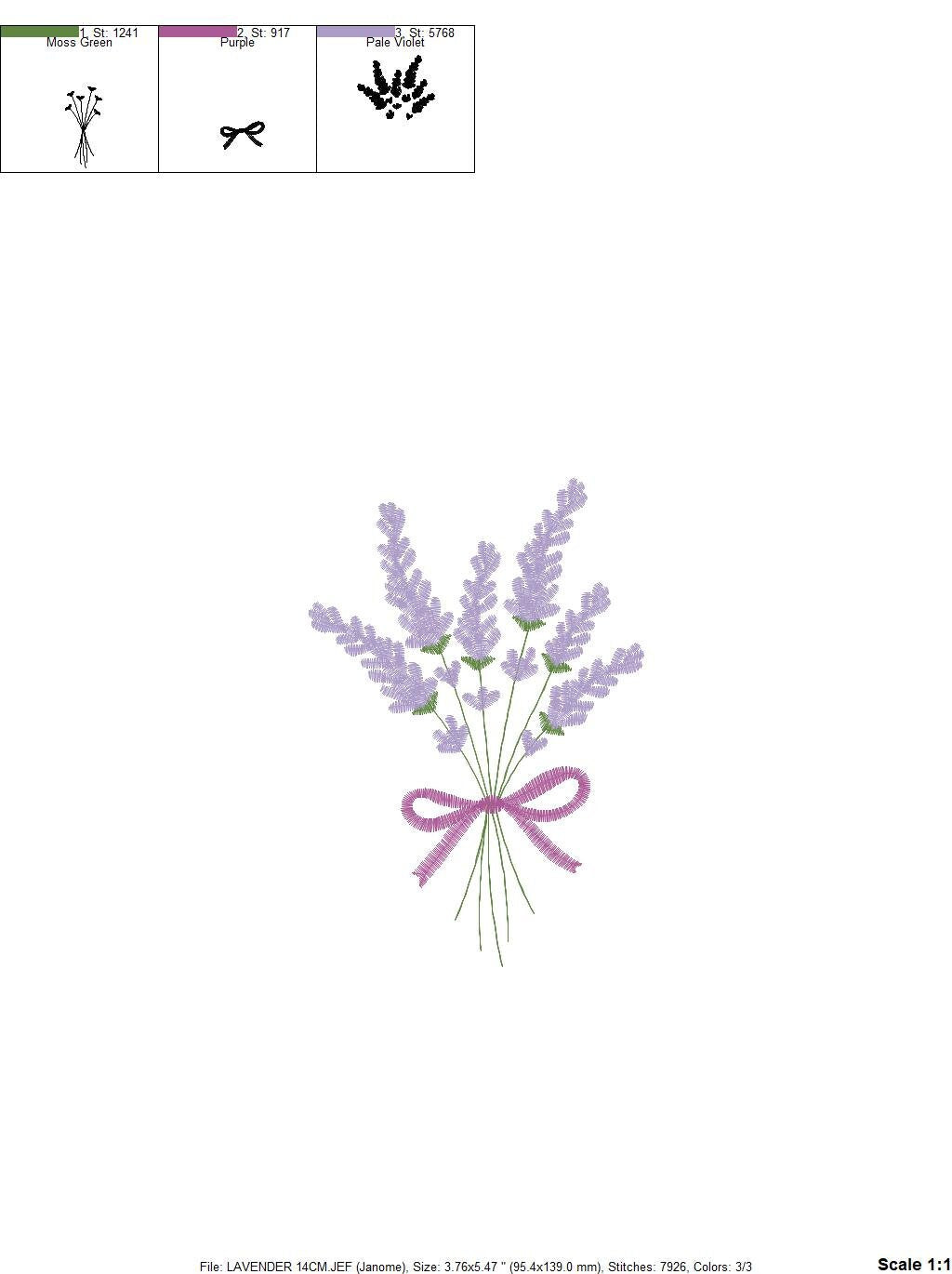 Bouquet of Lavender embroidery designs - Flower embroidery design machine embroidery pattern - Floral embroidery file - instant download Marcia Embroidery