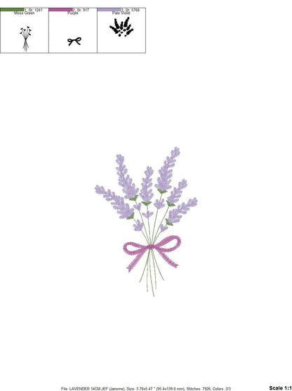 Bouquet of Lavender embroidery designs - Flower embroidery design machine embroidery pattern - Floral embroidery file - instant download Marcia Embroidery