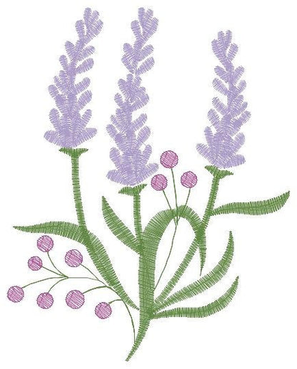 Lavender embroidery designs - Spring flowers embroidery design machine embroidery pattern - Tea towel embroidery file - kitchen cloth apron