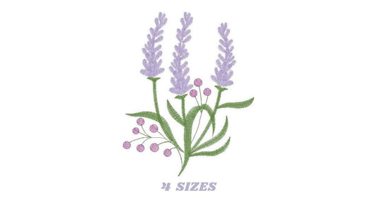 Lavender embroidery designs - Spring flowers embroidery design machine embroidery pattern - Tea towel embroidery file - kitchen cloth apron