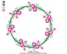 Cargar imagen en el visor de la galería, Monogram Frame embroidery designs - Flower embroidery design machine embroidery pattern - Floral embroidery file - baby girl embroidery pes
