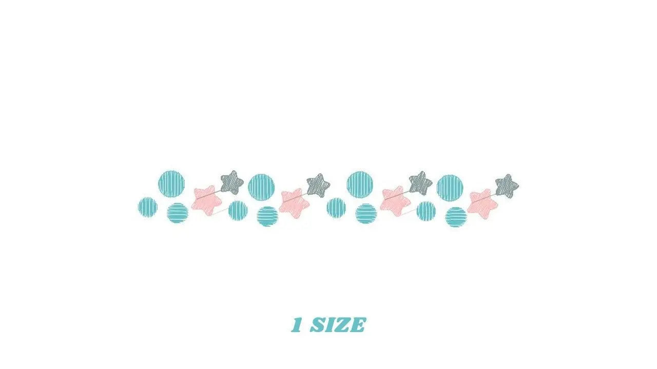 Stars Border embroidery designs - Divider embroidery design machine embroidery pattern - Line embroidery file - tea towel embroidery pes jef Marcia Embroidery