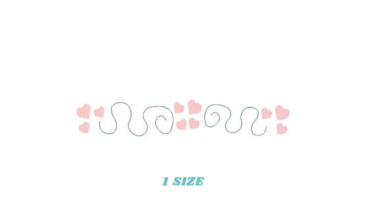 Hearts Border embroidery designs - Divider embroidery design machine embroidery pattern - Swirl embroidery file - tea towel embroidery quilt Marcia Embroidery