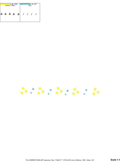 Star Border embroidery designs - Divider embroidery design machine embroidery pattern - Line embroidery file - tea towel embroidery download Marcia Embroidery
