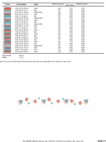 Autumn Border embroidery designs - Divider embroidery design machine embroidery pattern - Line embroidery file - tea towel embroidery star