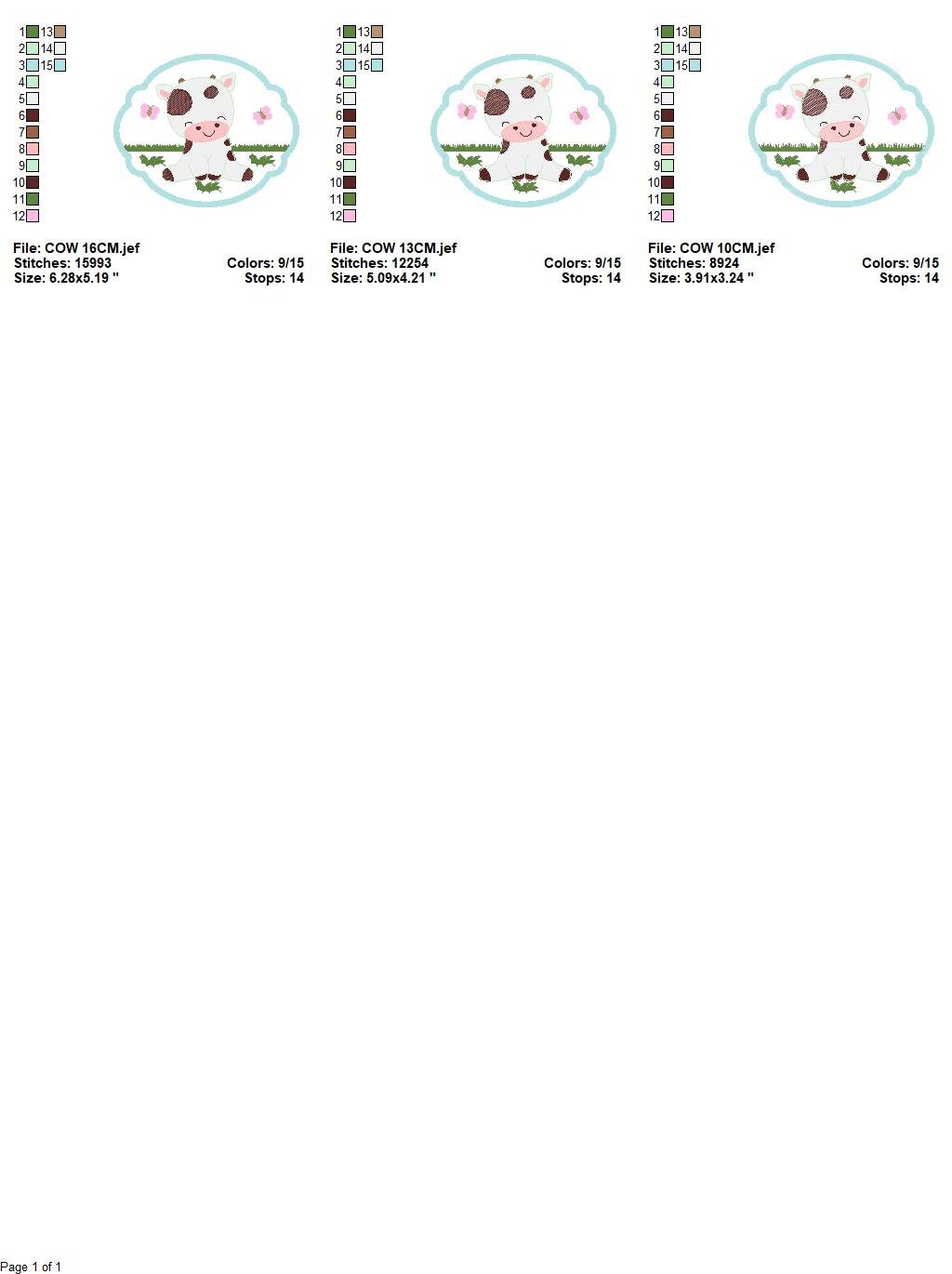 Cow embroidery design - Animal ranch embroidery designs machine embroidery pattern - Farm embroidery file - boy embroidery instant download