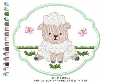 Sheep embroidery design - Lamb embroidery designs machine embroidery pattern - Baby boy embroidery file - Animal quilt embroidery download Marcia Embroidery