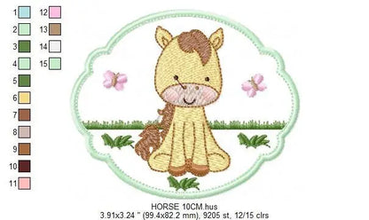 Horse embroidery design - Baby Boy embroidery designs machine embroidery pattern - Barn Farm animals embroidery file - instant download pes Marcia Embroidery