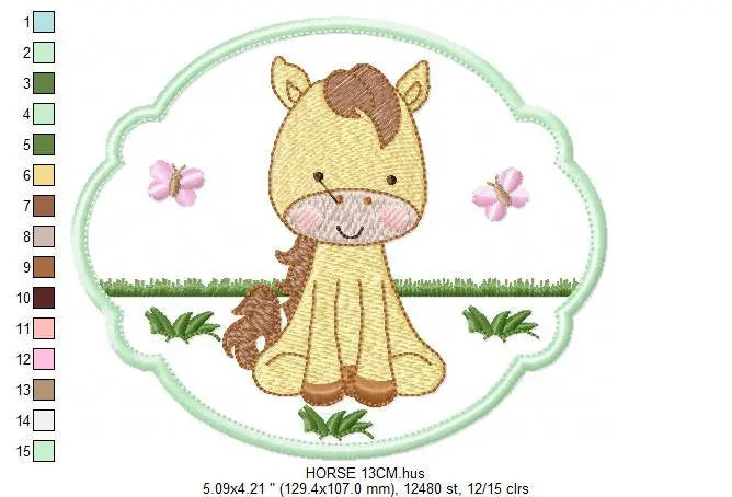 Horse embroidery design - Baby Boy embroidery designs machine embroidery pattern - Barn Farm animals embroidery file - instant download pes Marcia Embroidery