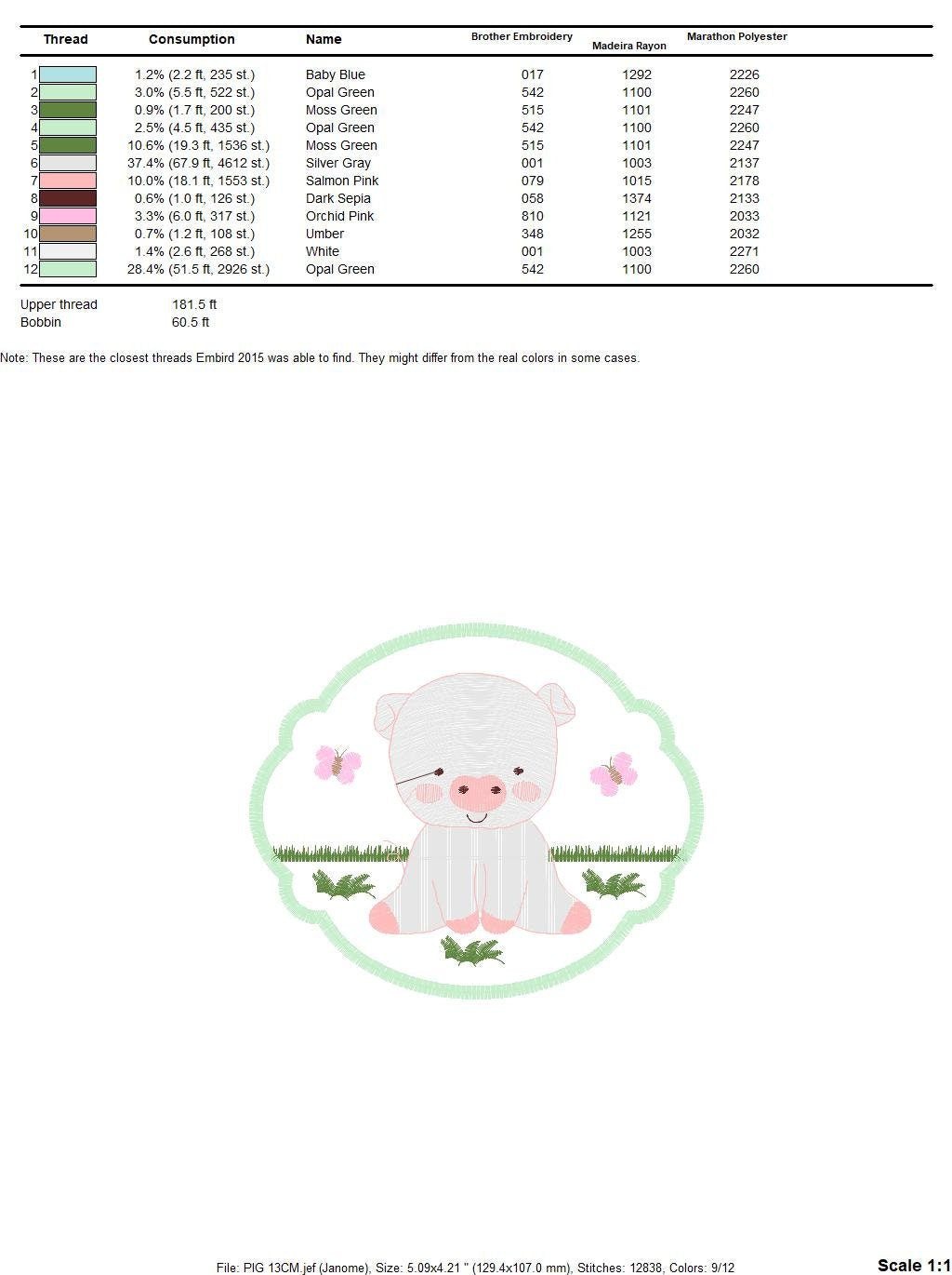 Pig embroidery design - Animal embroidery designs machine embroidery pattern - Baby boy embroidery file - Ranch animal farm instant download - Marcia Embroidery