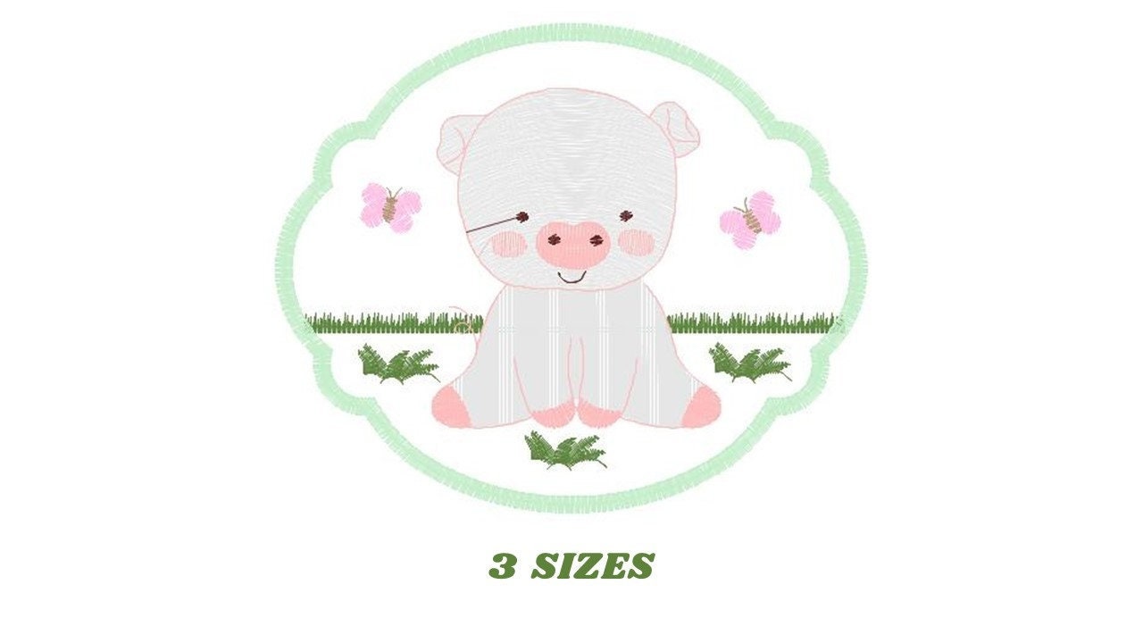 Pig embroidery design - Animal embroidery designs machine embroidery pattern - Baby boy embroidery file - Ranch animal farm instant download - Marcia Embroidery