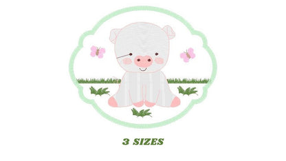 Pig embroidery design - Animal embroidery designs machine embroidery pattern - Baby boy embroidery file - Ranch animal farm instant download - Marcia Embroidery