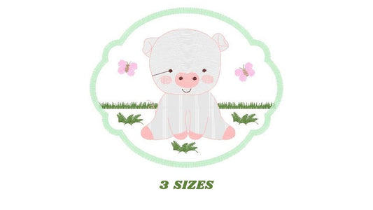 Pig embroidery design - Animal embroidery designs machine embroidery pattern - Baby boy embroidery file - Ranch animal farm instant download