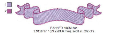 Banner embroidery designs - Sign embroidery design machine embroidery pattern - Ribbon banner embroidery file - tea towel embroidery pes jef - Marcia Embroidery