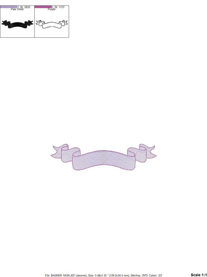 Banner embroidery designs - Sign embroidery design machine embroidery pattern - Ribbon banner embroidery file - tea towel embroidery pes jef - Marcia Embroidery