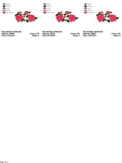 Roses embroidery designs - Towel embroidery design machine embroidery pattern - Rose embroidery file flower applique - instant download pes Marcia Embroidery