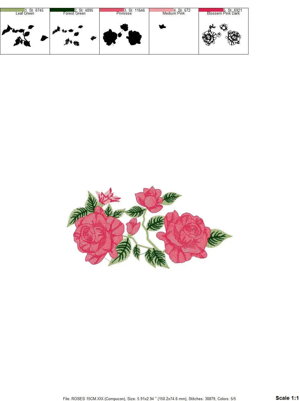 Roses embroidery designs - Towel embroidery design machine embroidery pattern - Rose embroidery file flower applique - instant download pes Marcia Embroidery