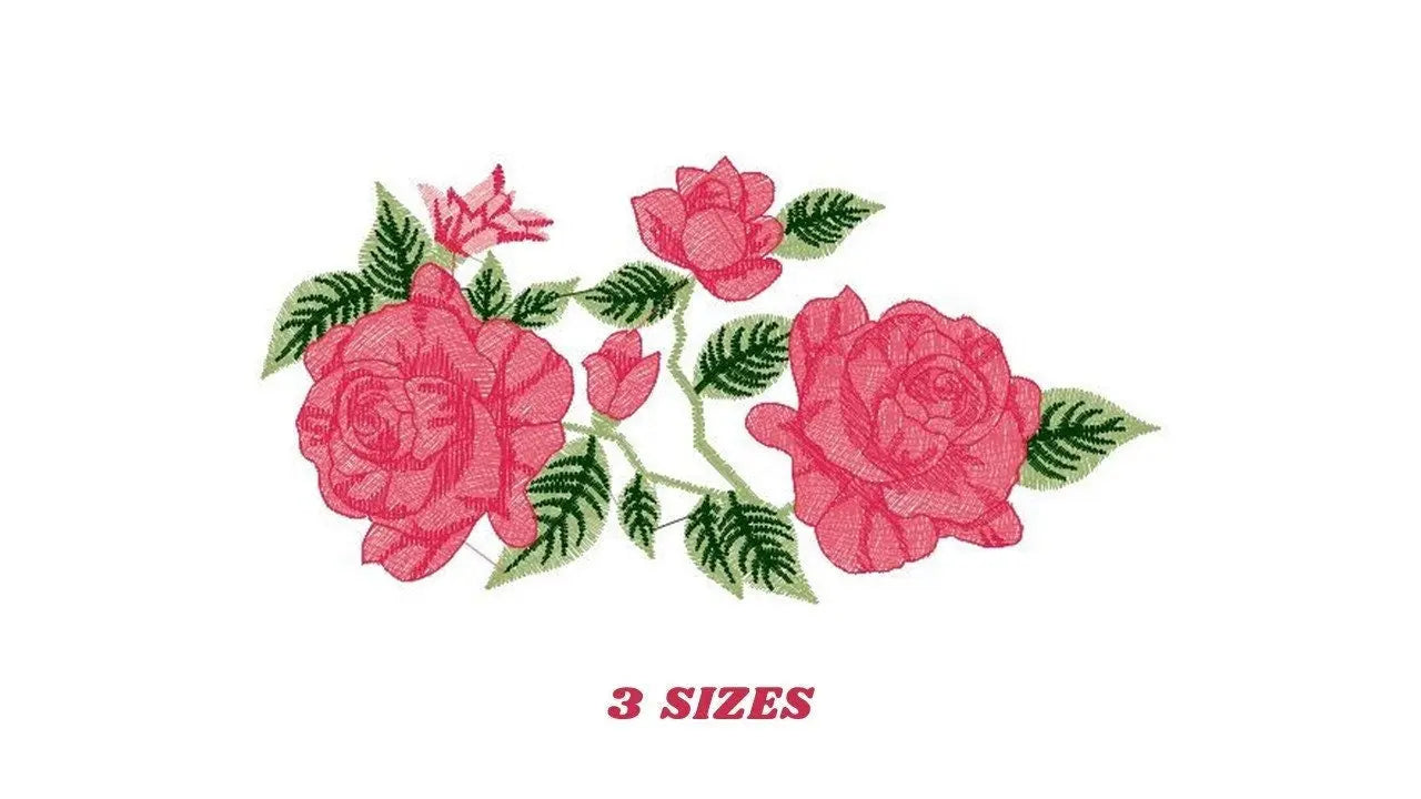 Roses embroidery designs - Towel embroidery design machine embroidery pattern - Rose embroidery file flower applique - instant download pes Marcia Embroidery