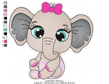 Load image into Gallery viewer, Baby Elephant embroidery designs -  Animal embroidery design machine embroidery pattern - Baby girl embroidery file - instant download pes
