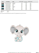 Load image into Gallery viewer, Baby Elephant embroidery designs - Safari Wild Male Animal embroidery design machine embroidery pattern - instant digital download pes jef
