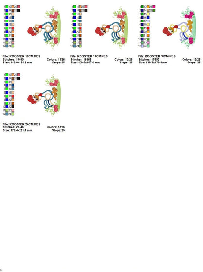 Rooster embroidery designs - Farm animals embroidery design machine embroidery pattern - instant download - Kitchen applique design Chicken