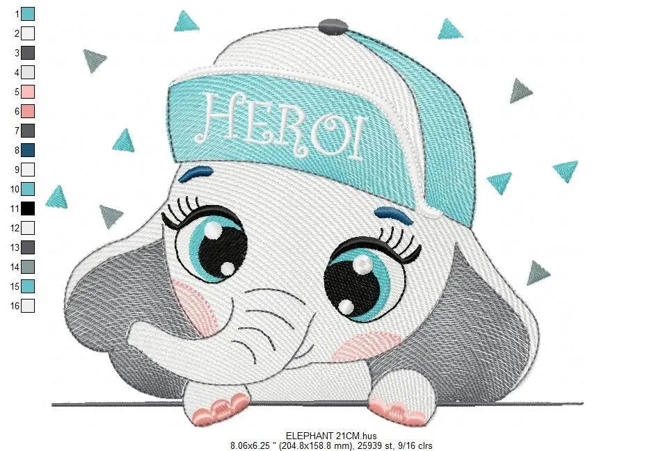 Elephant peek a boo embroidery designs - Animal embroidery design machine embroidery pattern - Baby boy embroidery file - instant download Marcia Embroidery