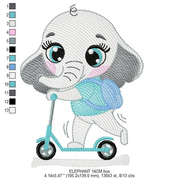 Elephant embroidery designs - Animal embroidery design machine embroidery pattern - Baby boy embroidery file - children embroidery download