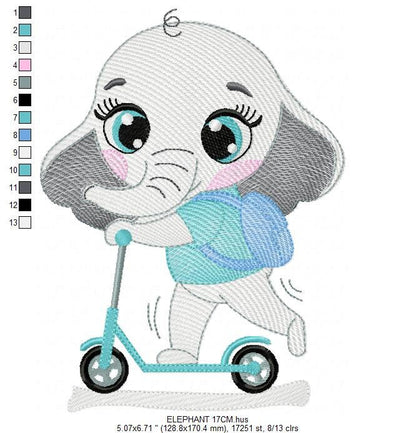 Elephant embroidery designs - Animal embroidery design machine embroidery pattern - Baby boy embroidery file - children embroidery download