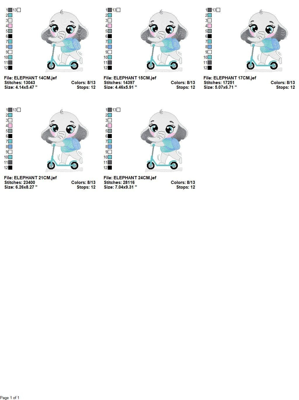 Elephant embroidery designs - Animal embroidery design machine embroidery pattern - Baby boy embroidery file - children embroidery download