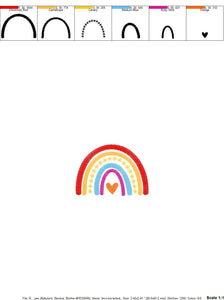 Boho Rainbow embroidery design - Colorful Rainbow embroidery designs machine embroidery pattern - Baby girl embroidery file - pes download