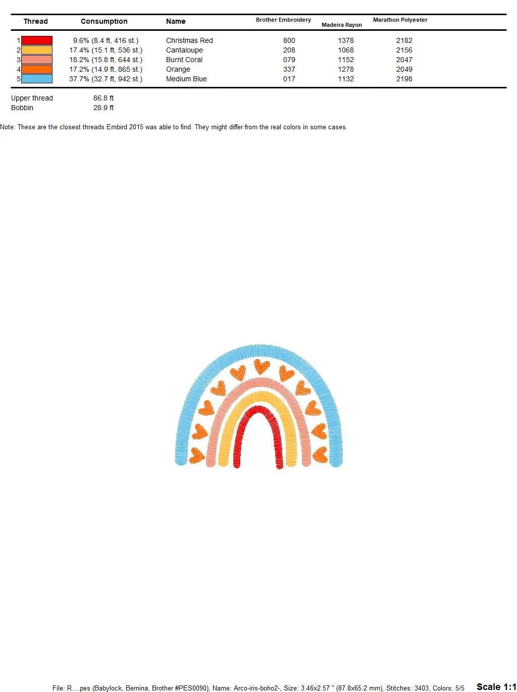 Boho Rainbow embroidery design - Rainbow with hearts embroidery designs machine embroidery pattern - Baby girl embroidery file - download Marcia Embroidery