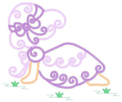 Curly Sunbonnet sue embroidery designs - Sun bonnet embroidery design machine embroidery pattern - Towel embroidery file - instant download Marcia Embroidery