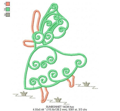 Curly Sunbonnet sue embroidery designs - Sun bonnet embroidery design machine embroidery pattern - Kitchen embroidery file  instant download