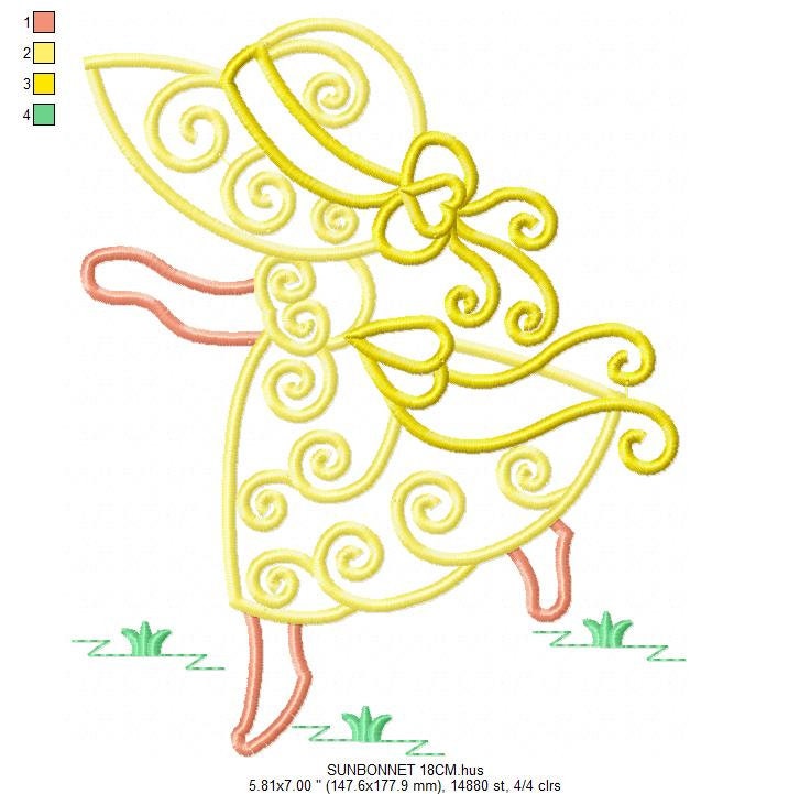 Sunbonnet sue embroidery designs - Sun bonnet embroidery design machine embroidery pattern - Kitchen embroidery file - instant download pes