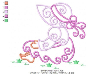 Sunbonnet sue embroidery designs - Sun bonnet embroidery design machine embroidery pattern - Kitchen embroidery file - instant download pes