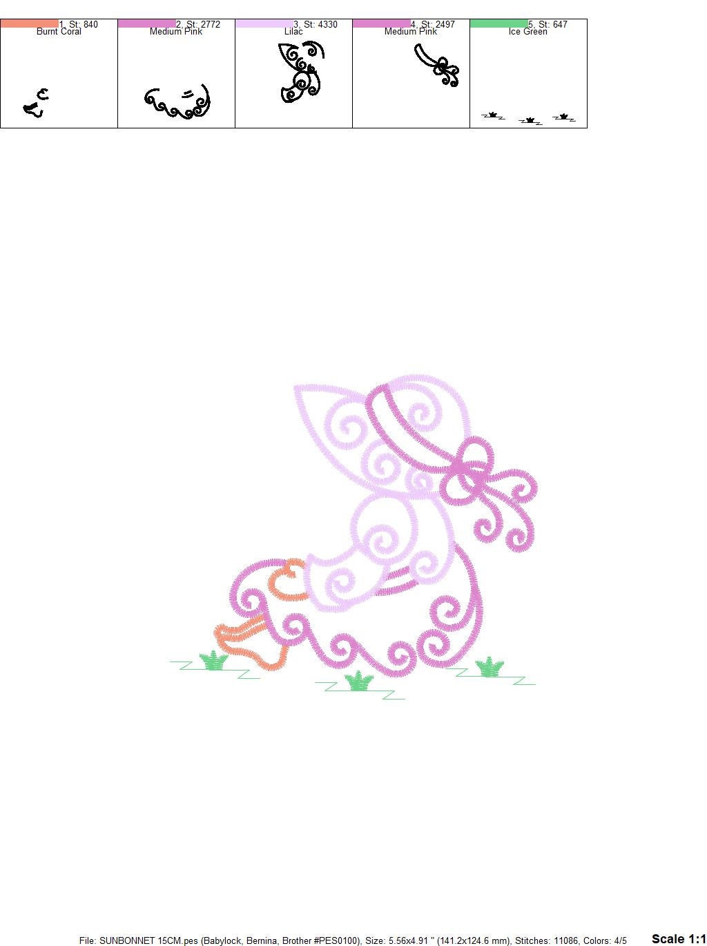 Sunbonnet sue embroidery designs - Sun bonnet embroidery design machine embroidery pattern - Kitchen embroidery file - instant download pes