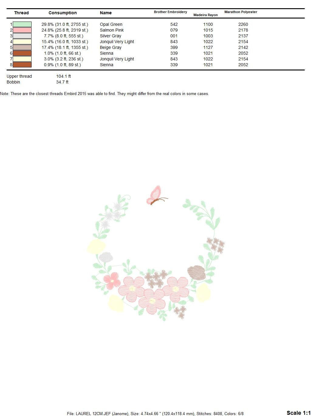 Monogram Frame embroidery designs - Flower embroidery design machine embroidery pattern - Rose wreath embroidery file - instant download